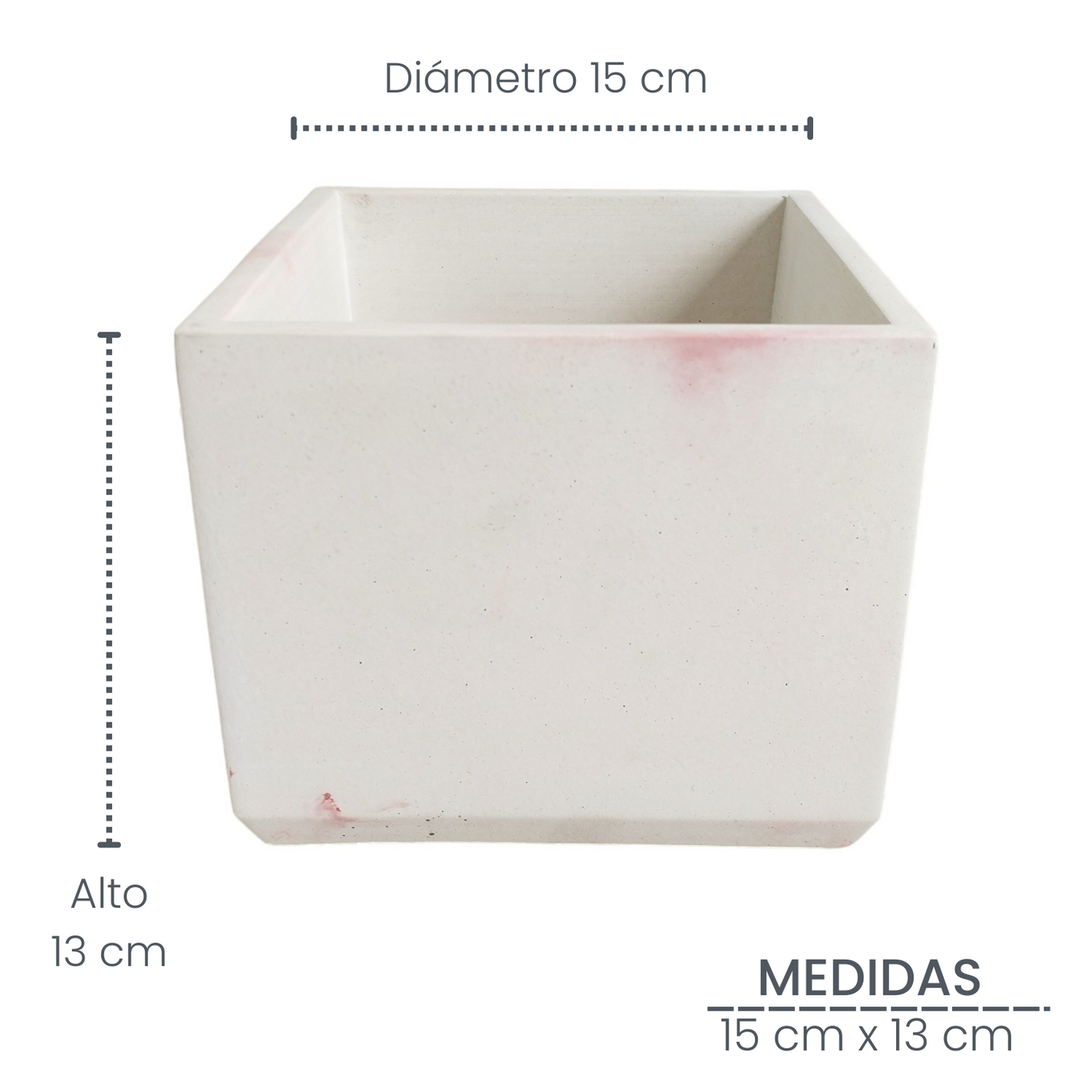 Matera Eloisa en cemento 15x15 cm Mármol rosa