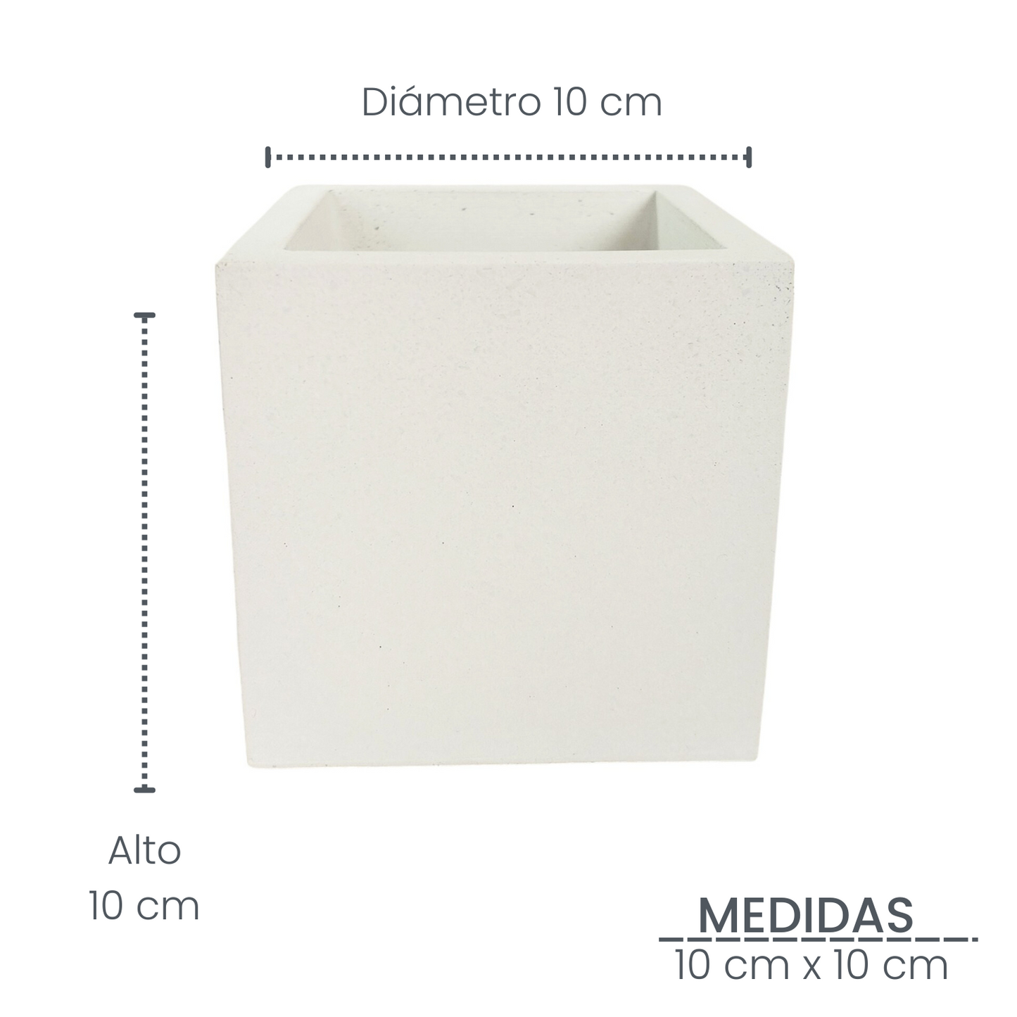 Matera Eloisa Petty en cemento 10x10 cm Blanco
