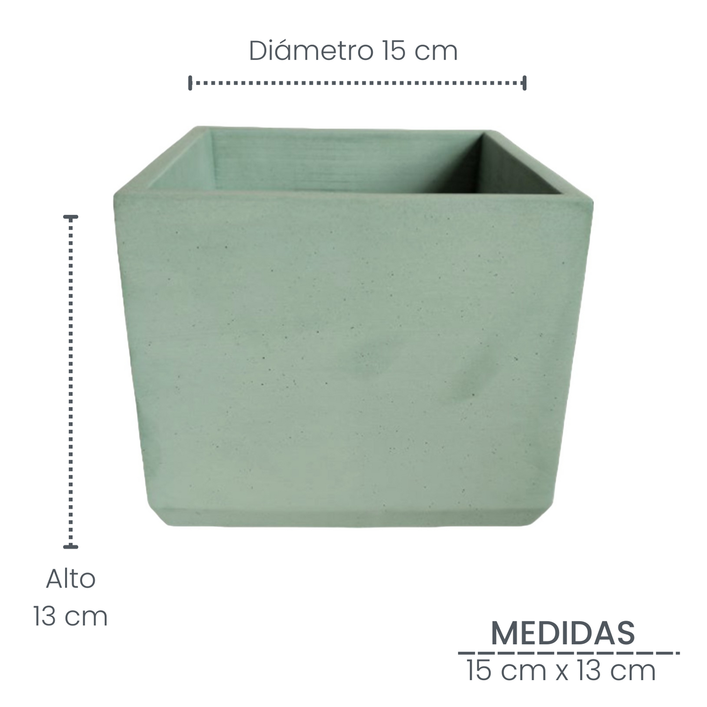 Matera Eloisa en cemento 15x15 cm Oliva