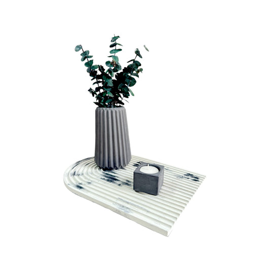 Bandeja Arco de cemento 32x23cm Mármol Negro