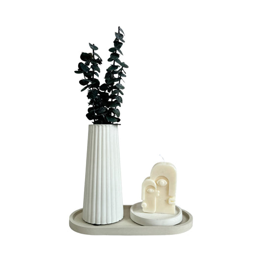 Plato Ovalado de cemento 23x11.5x1cm Arena