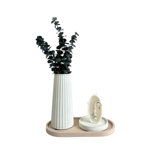 Plato Ovalado de cemento 23x11.5x1cm Nude