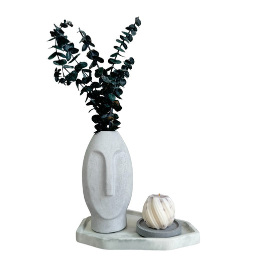 Plato Lea de cemento 22x15x2cm Mármol oliva