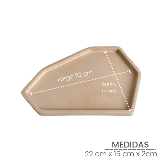 Plato Lea de cemento 22x15x2cm Nude