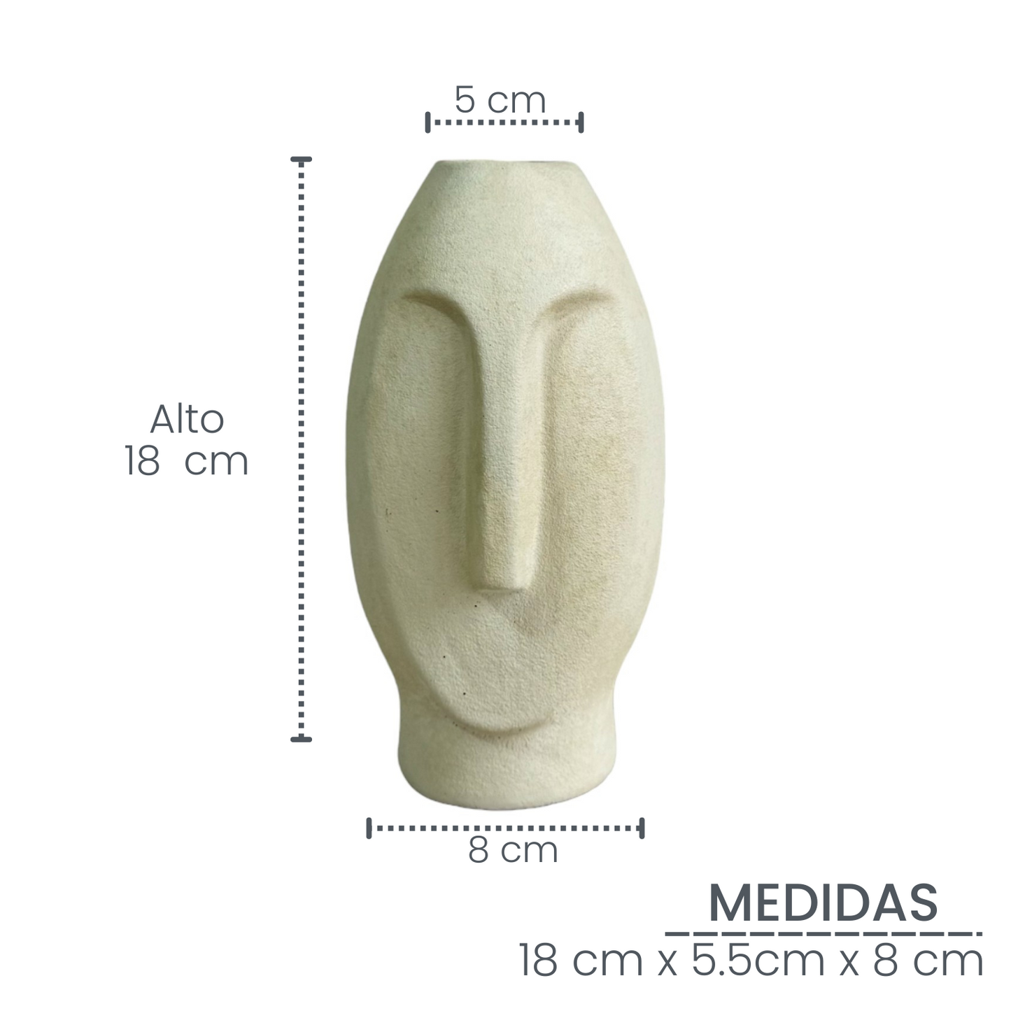 Jarrón Stonge de cemento 18x8x5 cm Arena