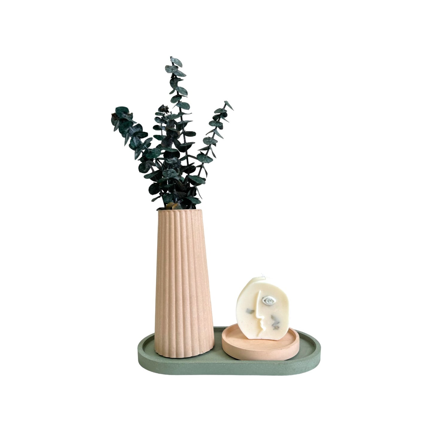 Florero Alessia de cemento 19x8.5x5 cm Nude