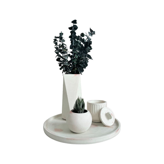 Jarrón Alice en cemento 20x7 cm Mármol rosa