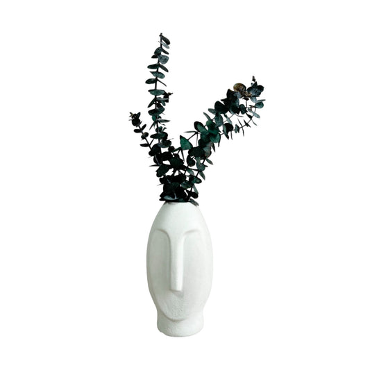 Jarrón Stonge de cemento 18x8x5 cm Blanco