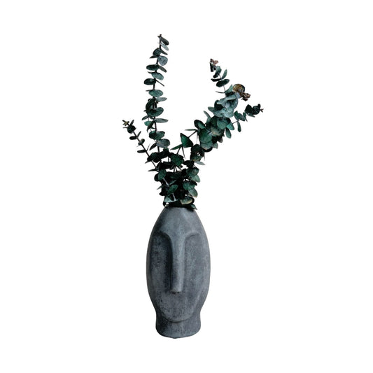 Jarrón Stonge de cemento 18x8x5 cm Oscuro