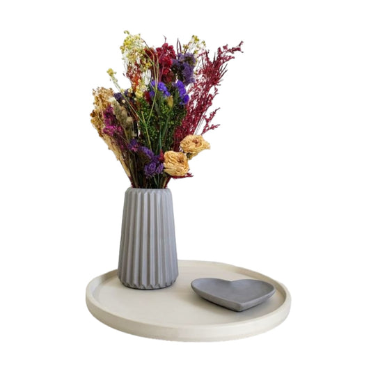 Florero Adamaris en cemento 15x7 cm Gris