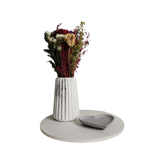 Florero Adamaris en cemento 15x7 cm Mármol negro