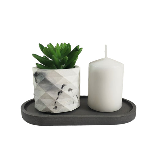 Matera Lira de Cemento 6x6.5 cm Marmól Negro