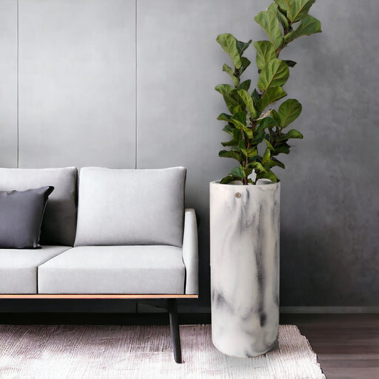 Matera Cilindro de Cemento 80 x 35 cm Mármol Negro