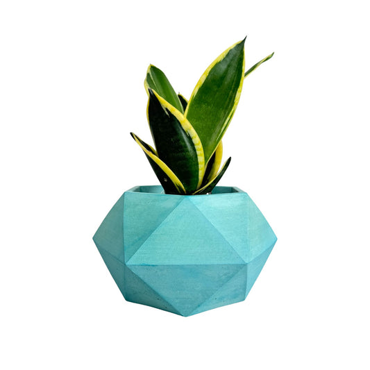 Matera Adara en cemento 10.5x11x18 cm Aguamarina