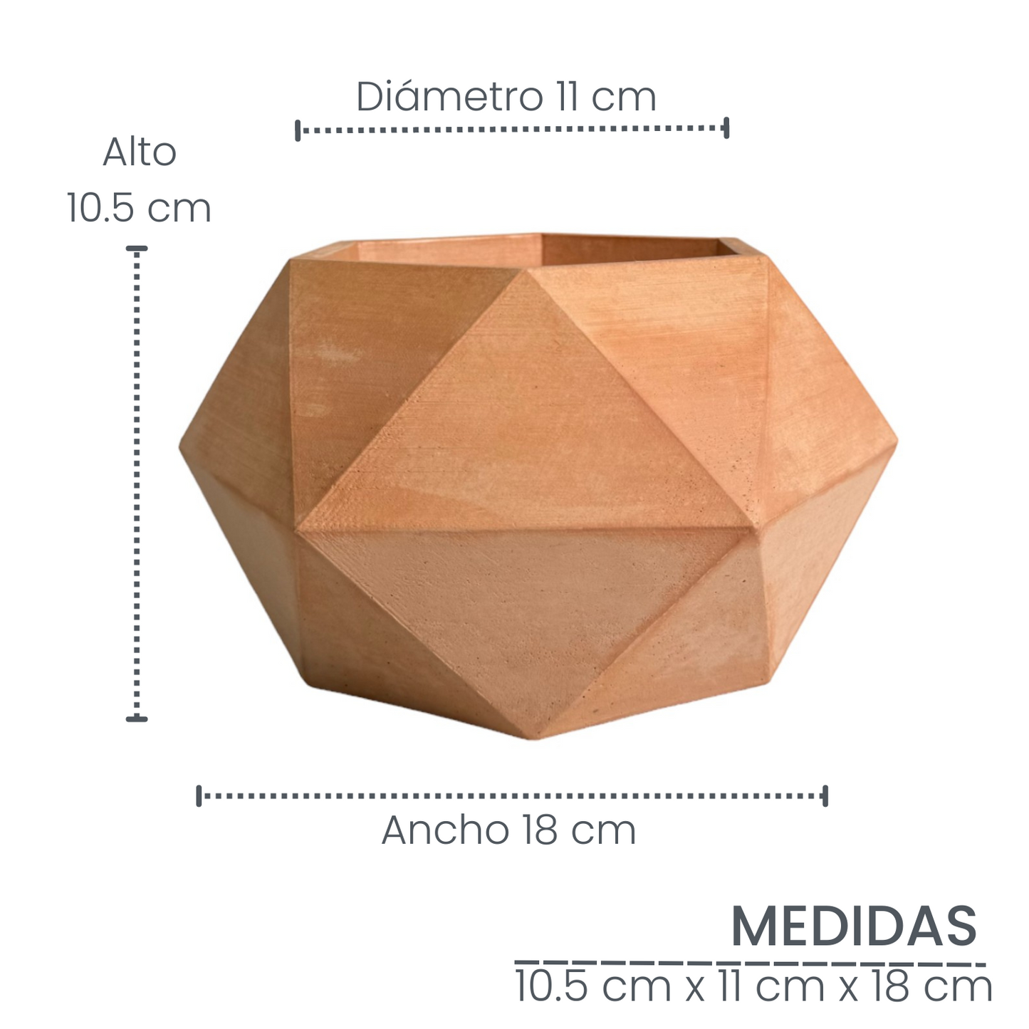 Matera Adara en cemento 10.5x11x18 cm Terracota
