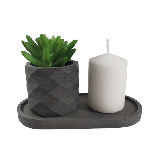 Matera Lira de Cemento 6x6.5 cm Oscuro