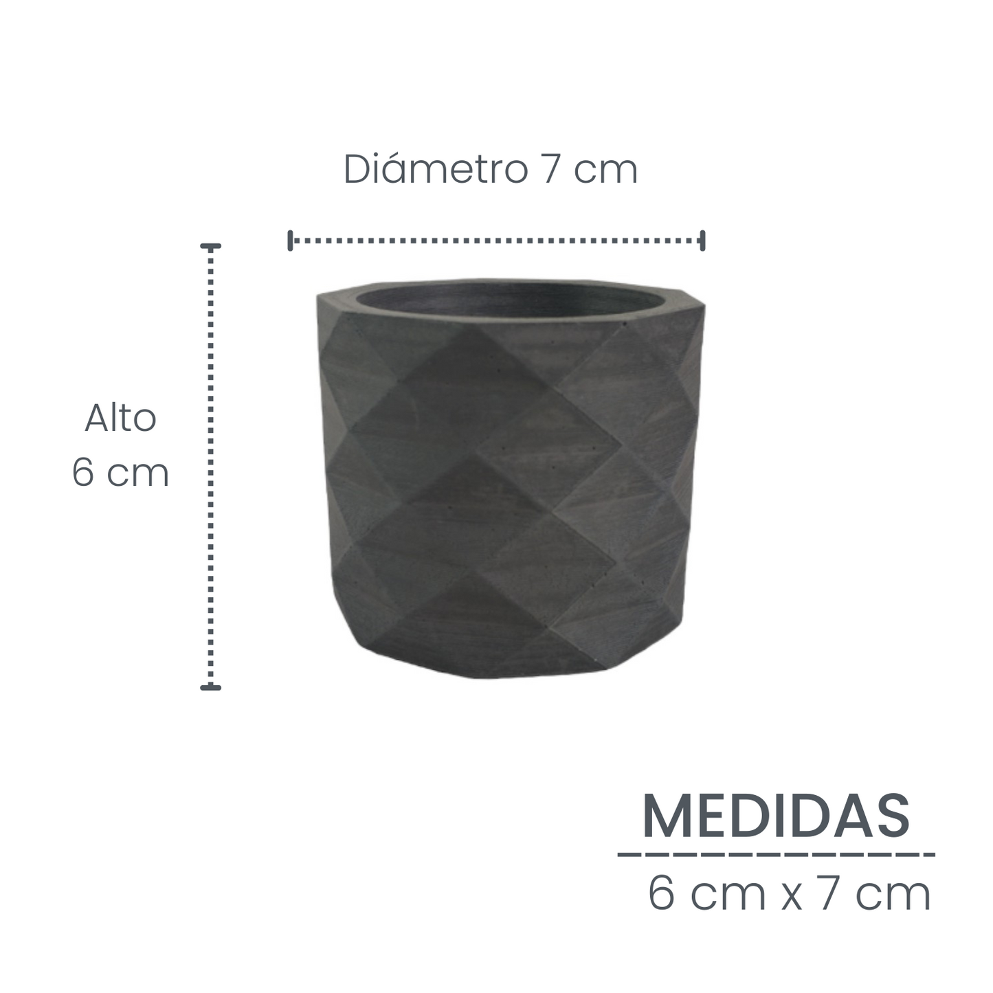 Matera Lira de Cemento 6x6.5 cm Oscuro