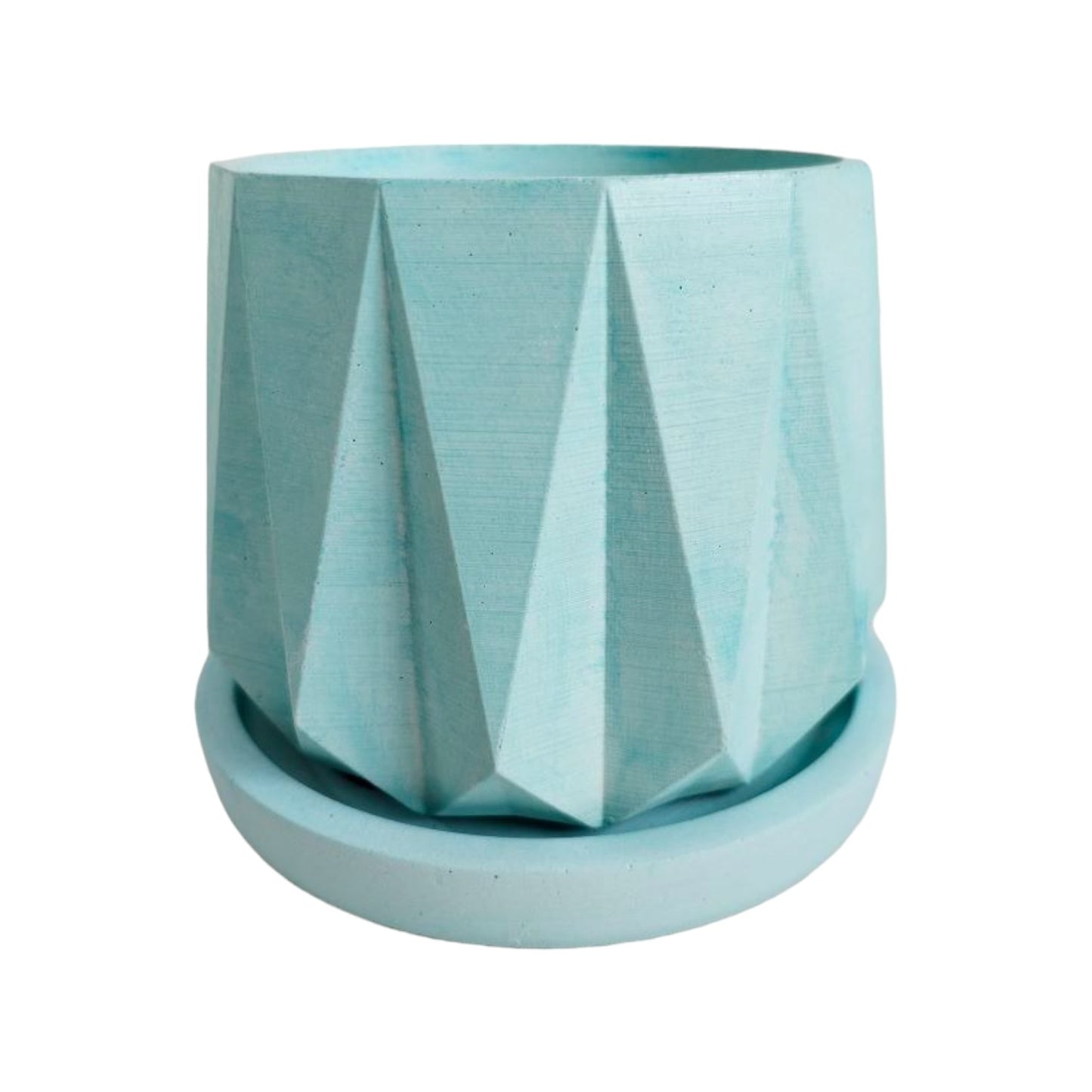 Matera Lirio en cemento 10x10.5x11.5 cm Aguamarina