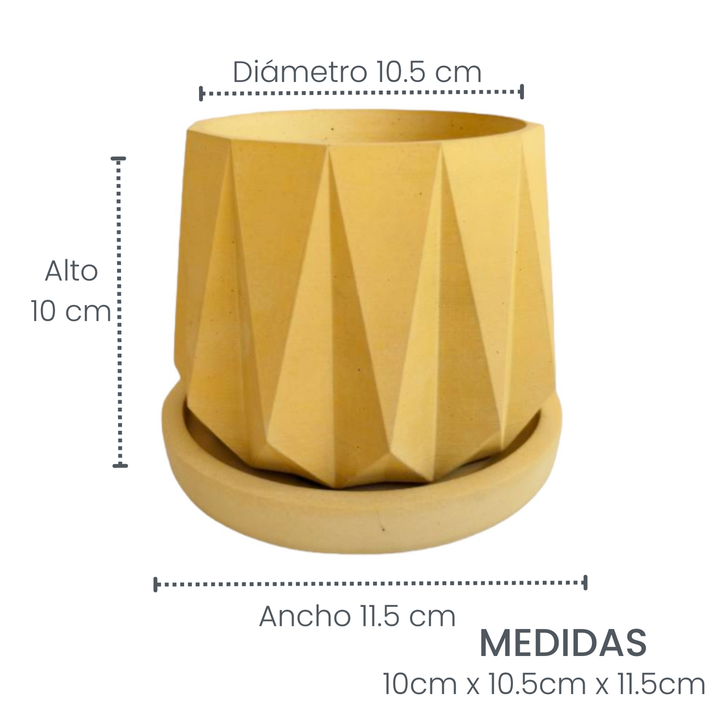 Matera Lirio en cemento 10x10.5x11.5 cm Amarillo