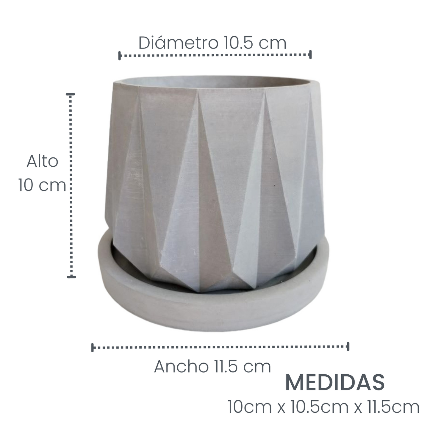 Matera Lirio en cemento 10x10.5x11.5 cm Gris