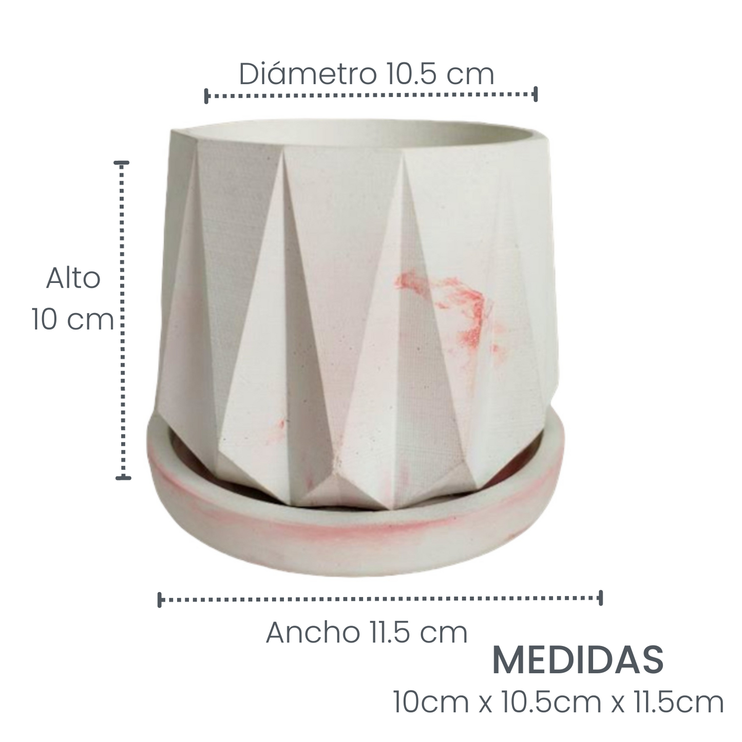 Matera Lirio en cemento 10x10.5x11.5 cm Mármol Rosa
