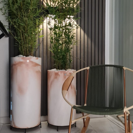 Matera Cilindro de Cemento 60 x 35 cm Mármol Terracota