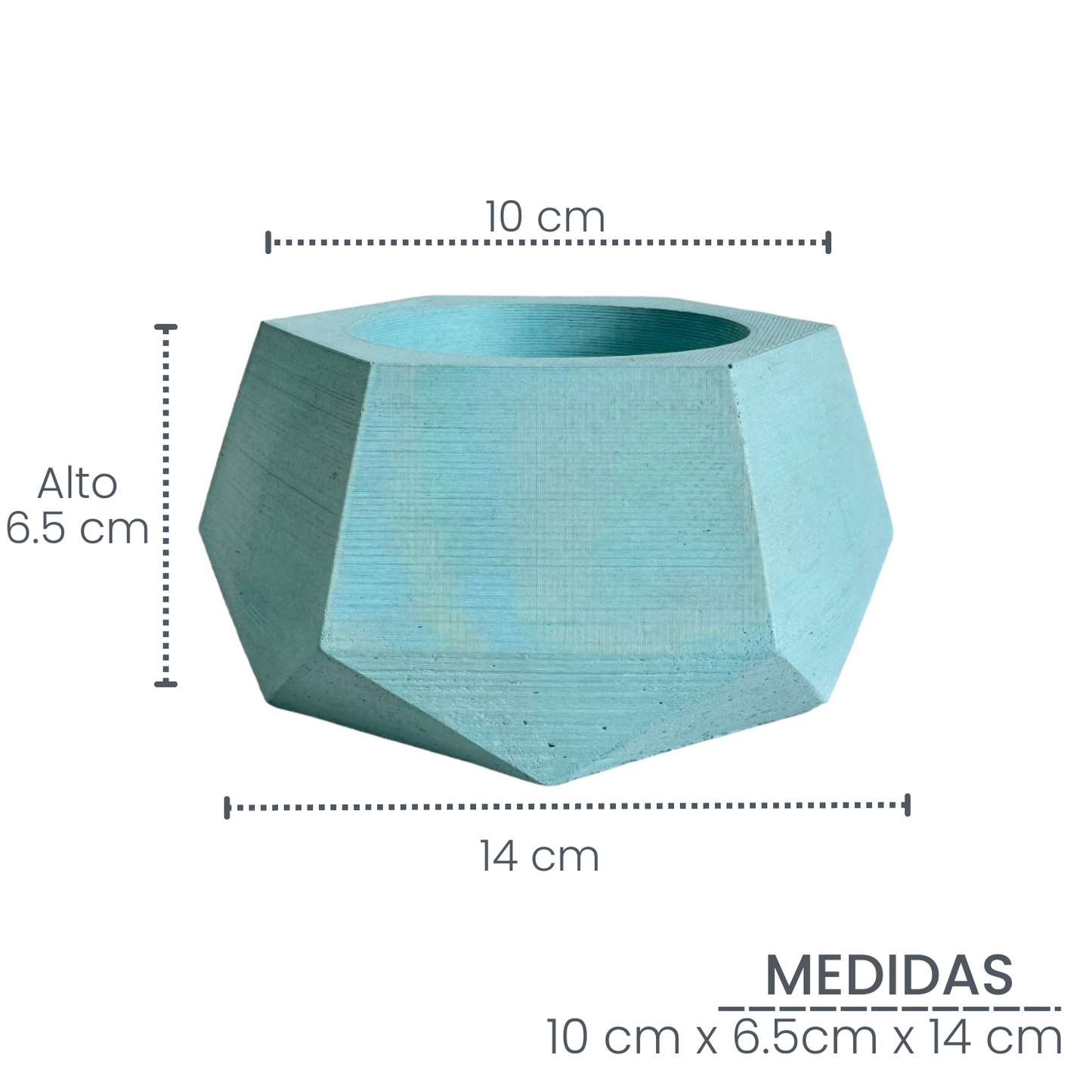 Matera Jade de cemento 10x6.5x14 cm Aguamarina