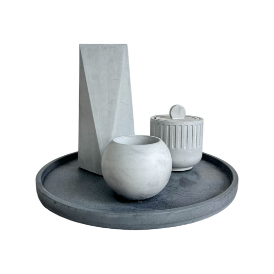 Setx4 Florero Alice de cemento Gris/Oscuro