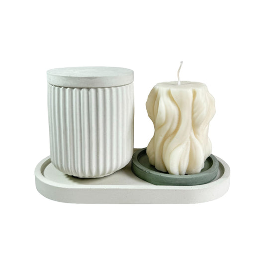 Setx3 Organizador Alma de cemento Blanco/Oliva