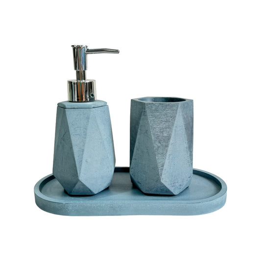 Set X3 Dispensador Baño Coral en cemento Petróleo