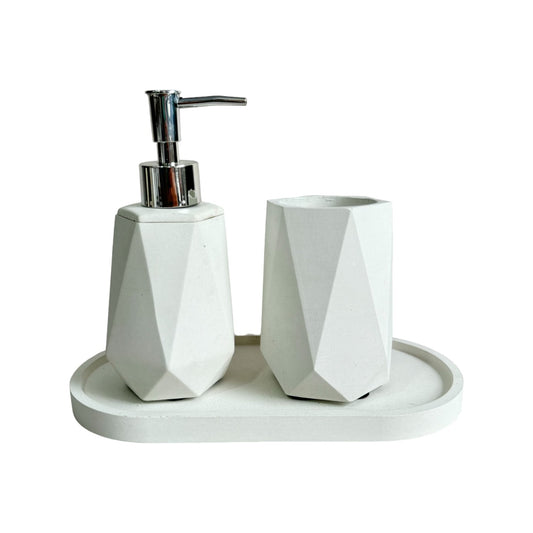 Set X3 Dispensador Baño Coral en cemento Blanco