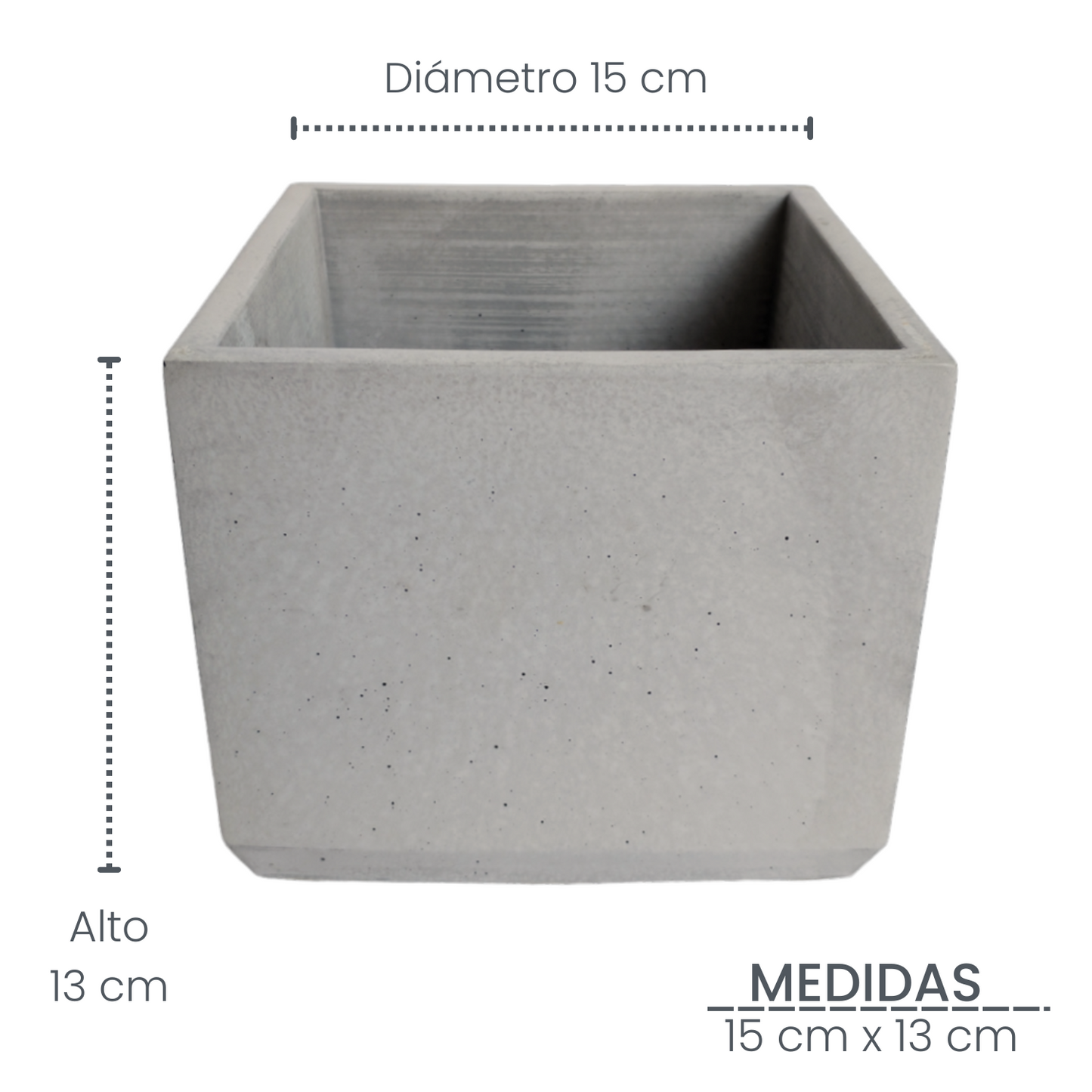 Matera Eloisa en cemento 15x15 cm Gris