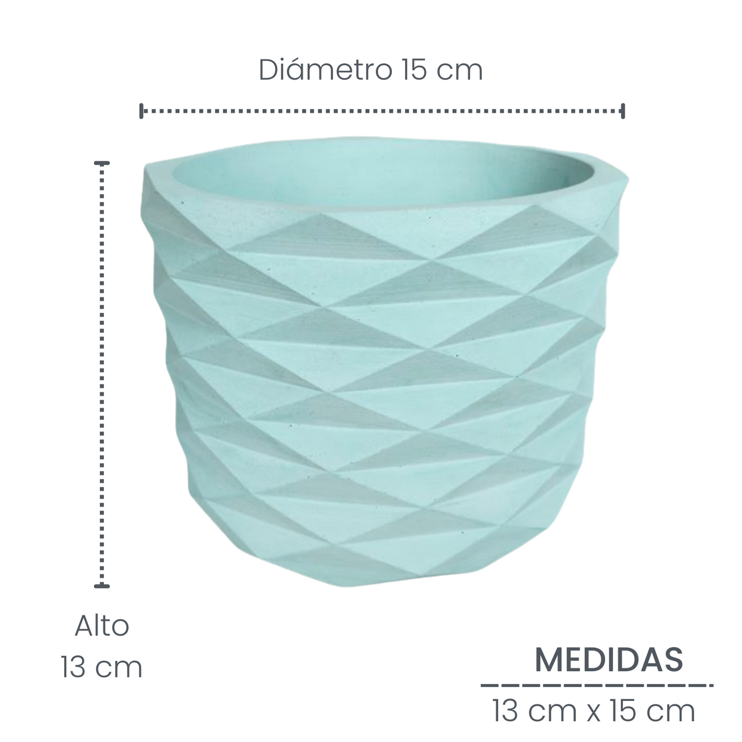 Matera Carlota Petty de Cemento 12.5x15 cm Aguamarina