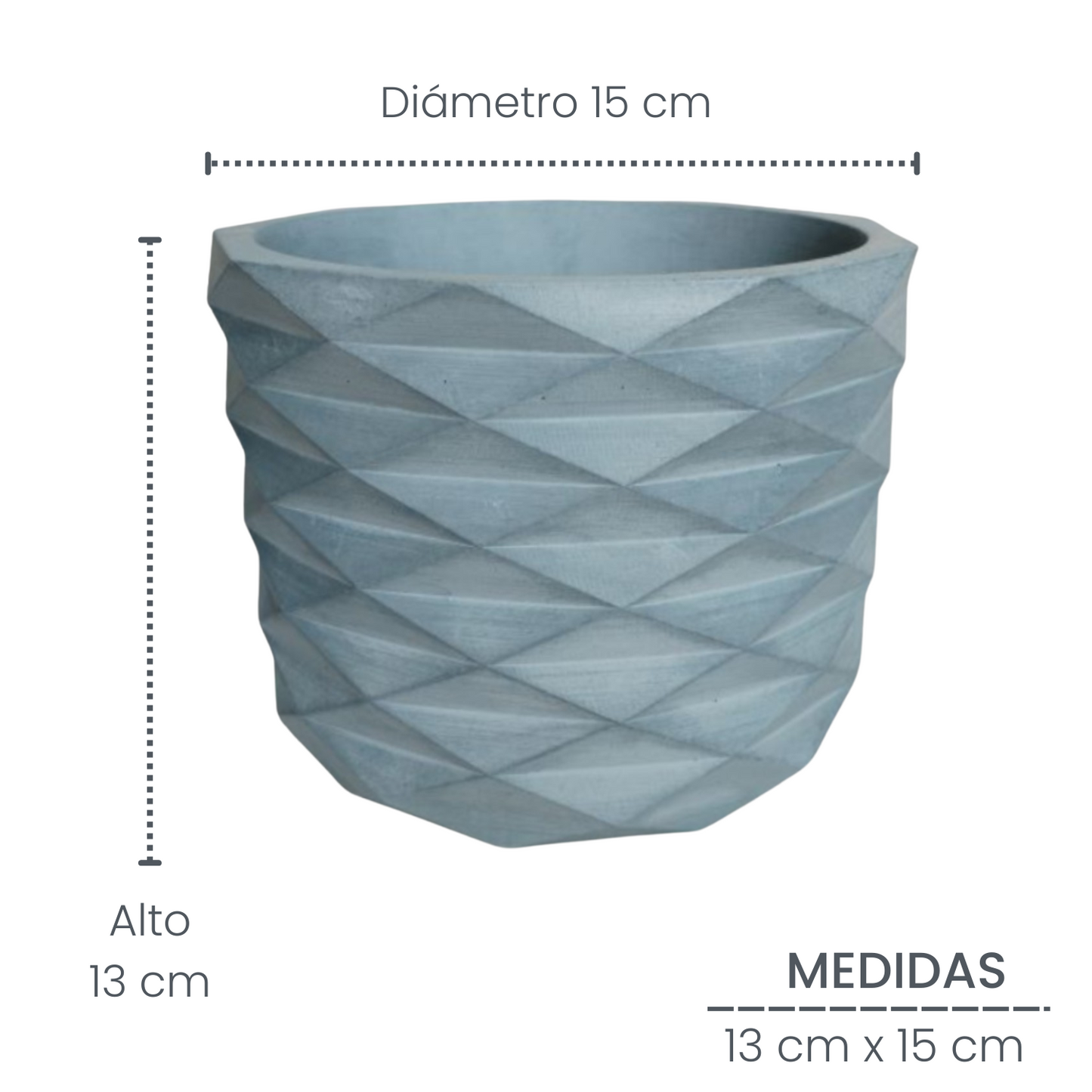 Matera Carlota Petty de Cemento 12.5x15 cm Azul petróleo