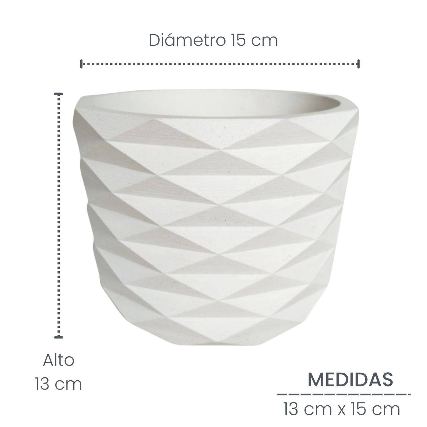 Matera Carlota Petty de Cemento 12.5x15 cm Blanco