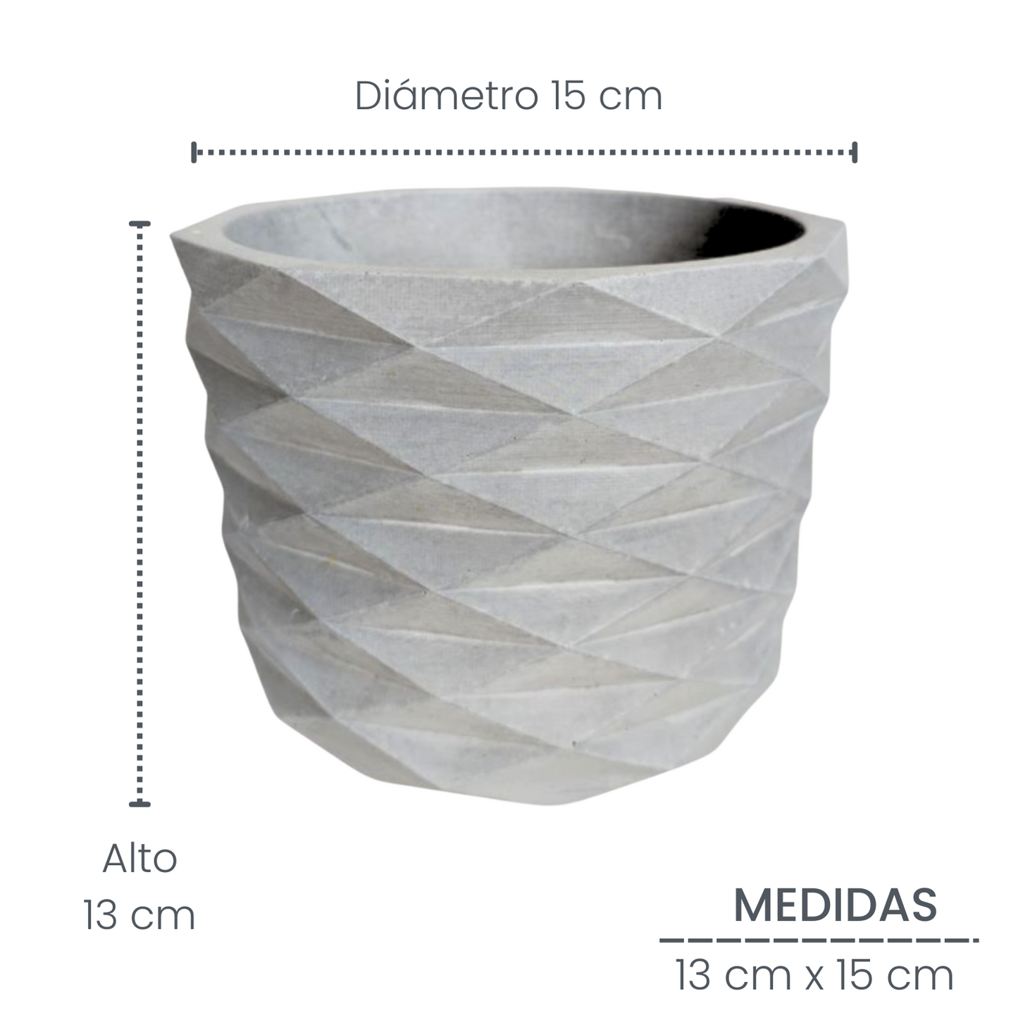 Matera Carlota Petty de Cemento 12.5x15 cm Gris