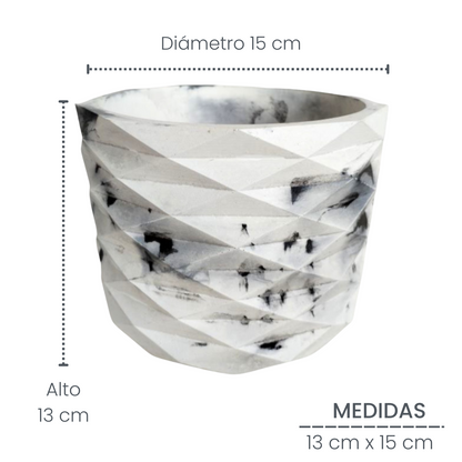 Matera Carlota Petty de Cemento 12.5x15 cm Marmól Negro