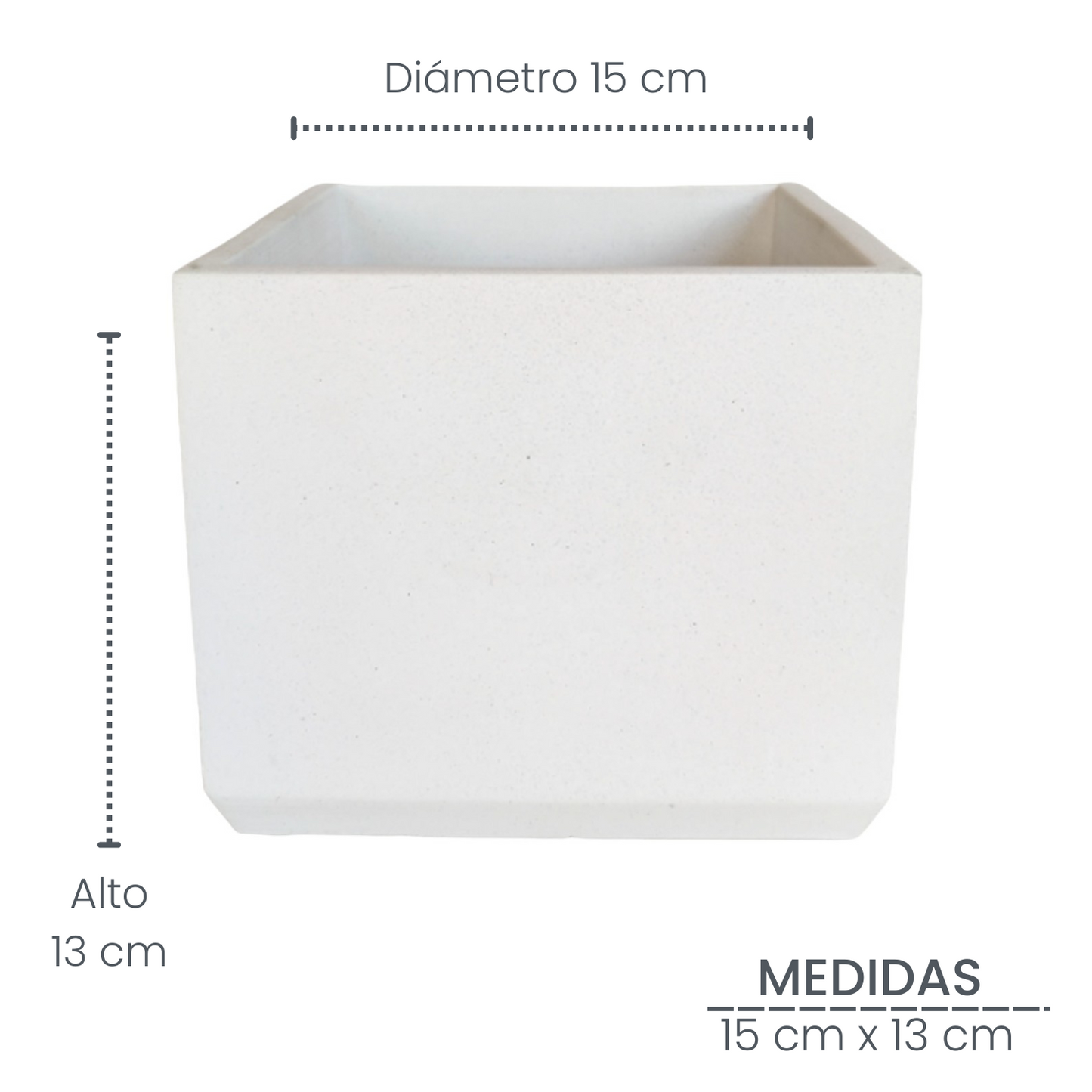 Matera Eloisa en cemento 15x15 cm Blanco