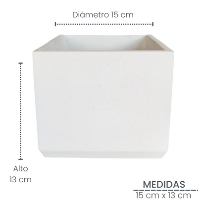 Matera Eloisa en cemento 15x15 cm Blanco