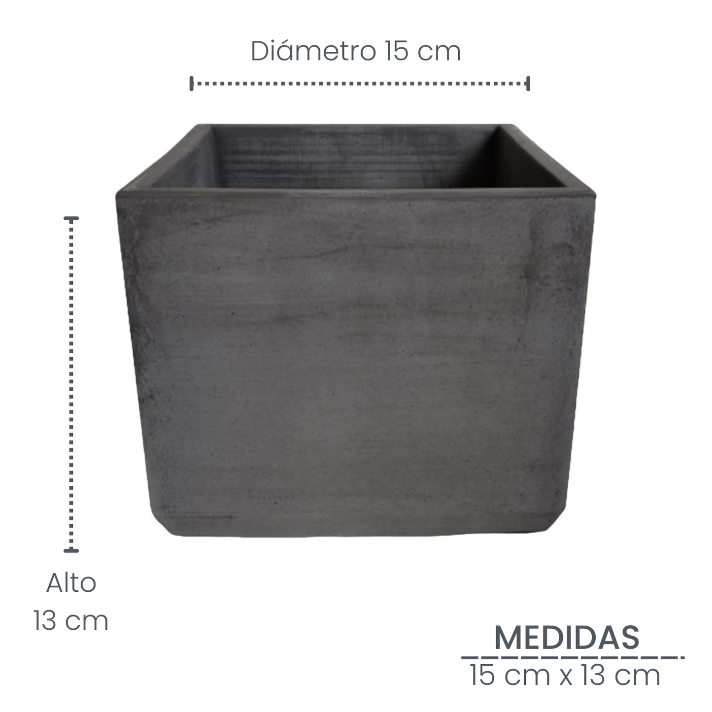 Matera Eloisa en cemento 15x15 cm Oscuro