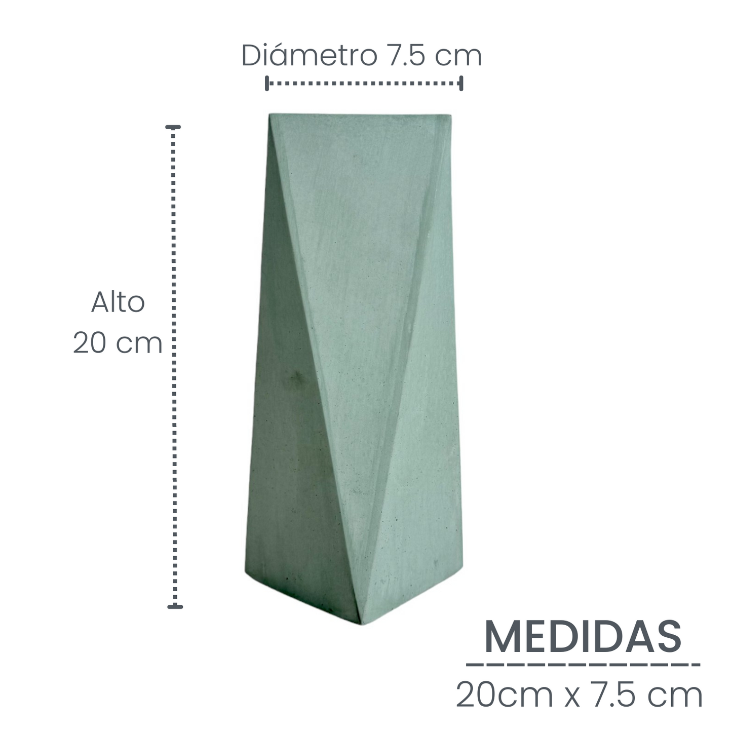 Jarrón Alice de Cemento 20x7 cm Verde Oliva