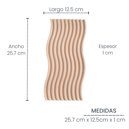 Bandeja Olas de Cemento 2x25x11.5 cm Nude