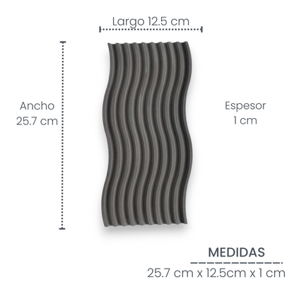 Bandeja Olas de Cemento 2x25x11.5 cm Oscuro