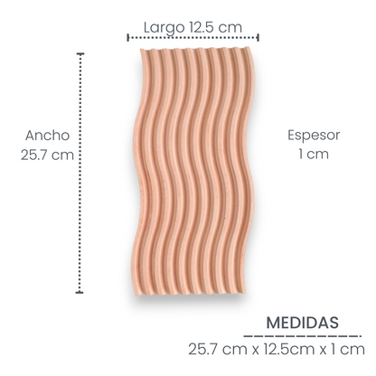 Bandeja Olas de Cemento 2x25x11.5 cm Palo de Rosa