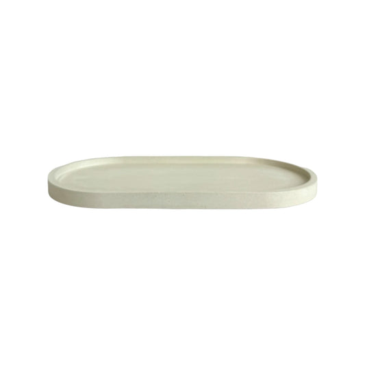 Plato Ovalado de cemento 23x11.5x1cm Arena