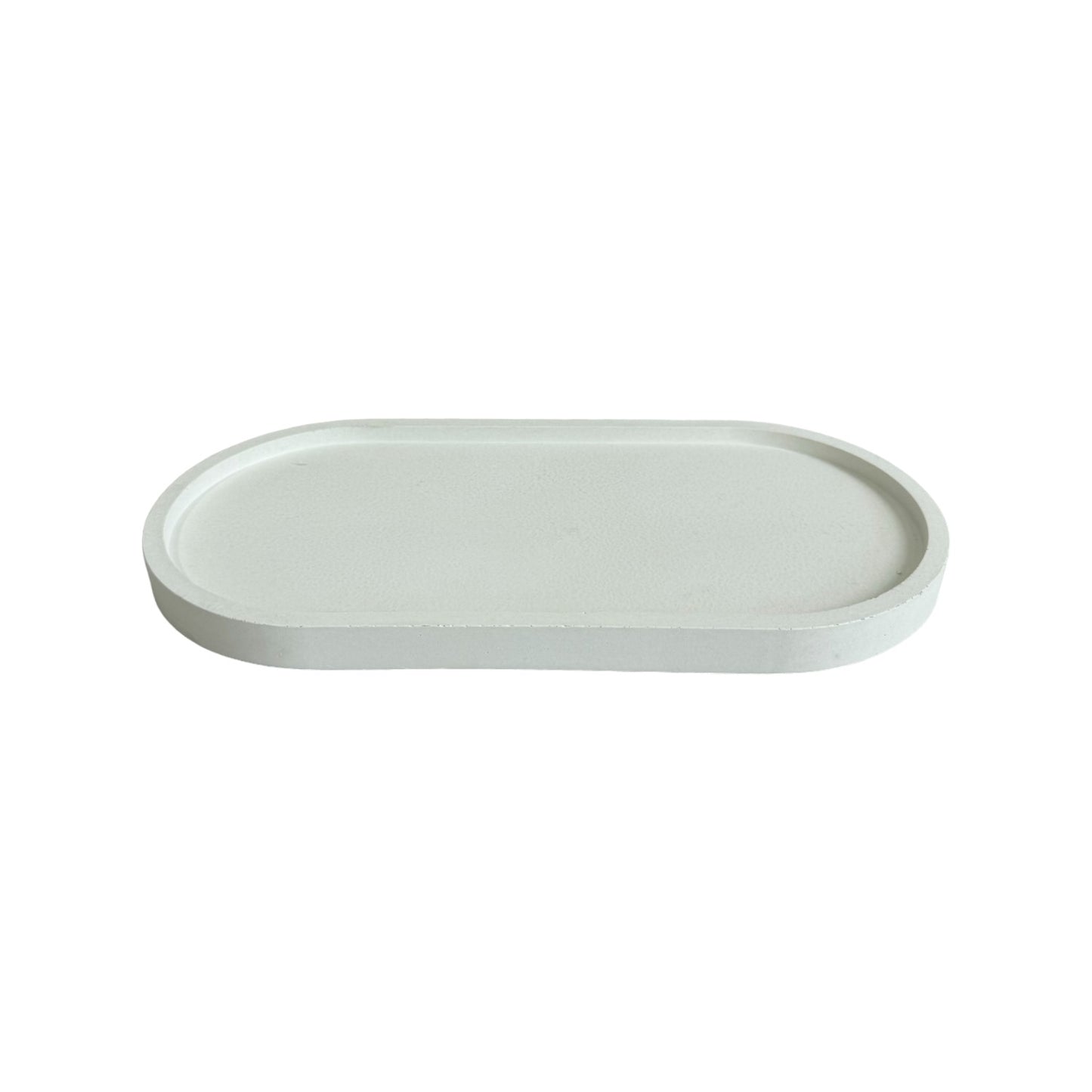 Plato Ovalado de cemento 23x11.5x1cm Blanco