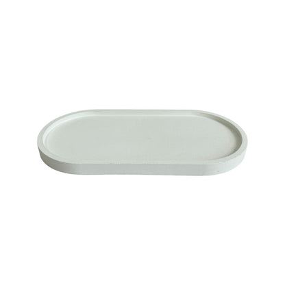 Plato Ovalado de cemento 23x11.5x1cm Blanco