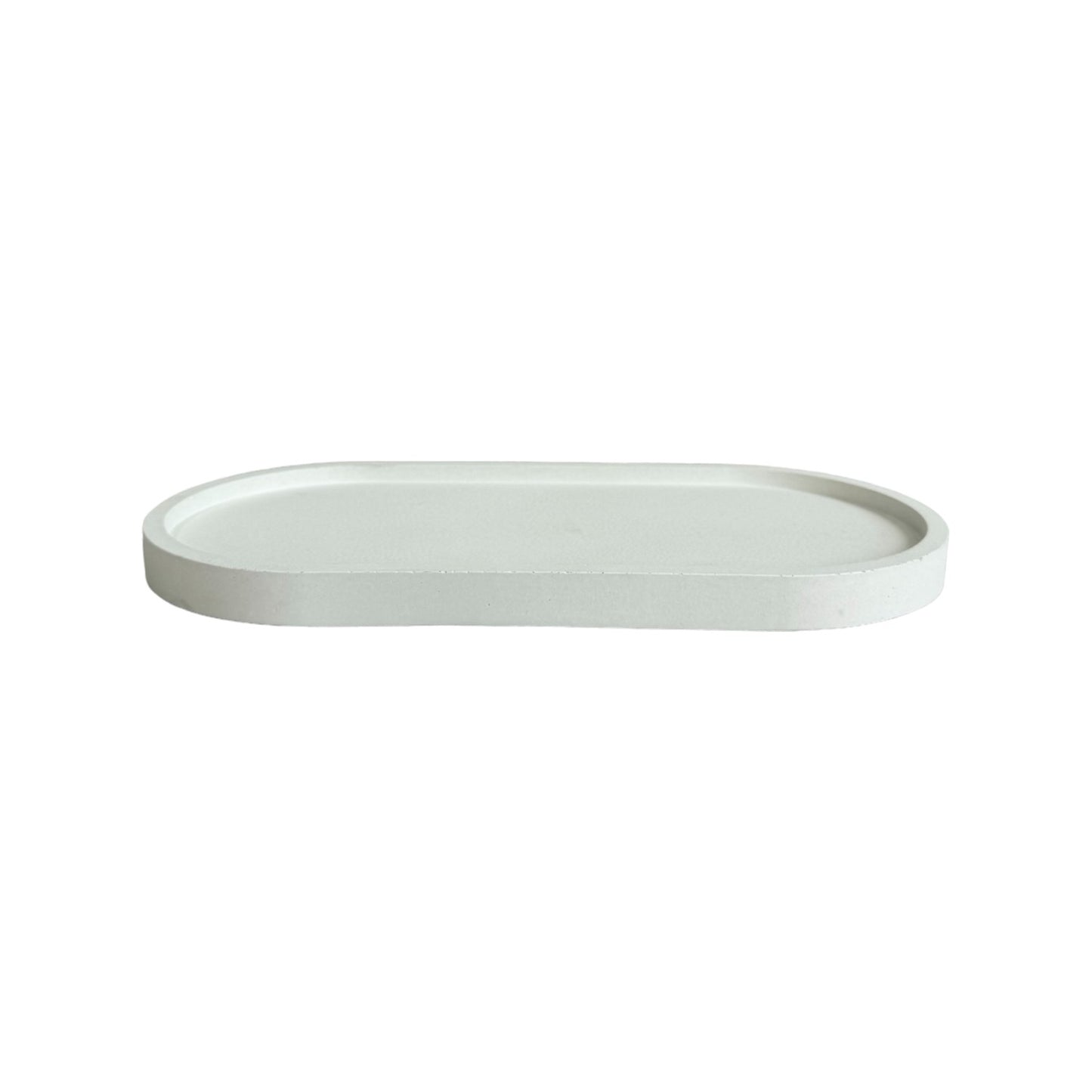 Plato Ovalado de cemento 23x11.5x1cm Blanco
