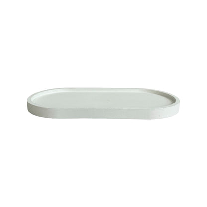 Plato Ovalado de cemento 23x11.5x1cm Blanco