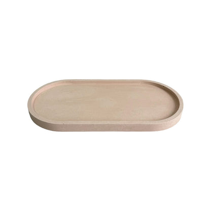 Plato Ovalado de cemento 23x11.5x1cm Nude